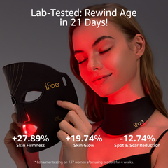 IFAE Red Light Therapy Mask for Face and Neck Black