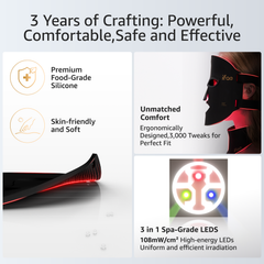 IFAE Red Light Therapy Mask for Face and Neck Black